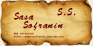 Saša Sofranin vizit kartica